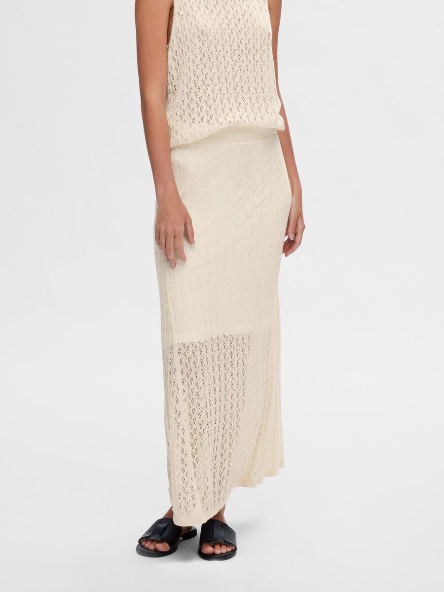 Selected Femme Agny Knitted Maxi Skirt - Birch