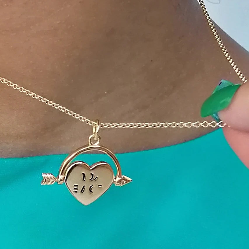 Scream Pretty Heart Spinner Necklace - Gold Plated - Standard Chain Length