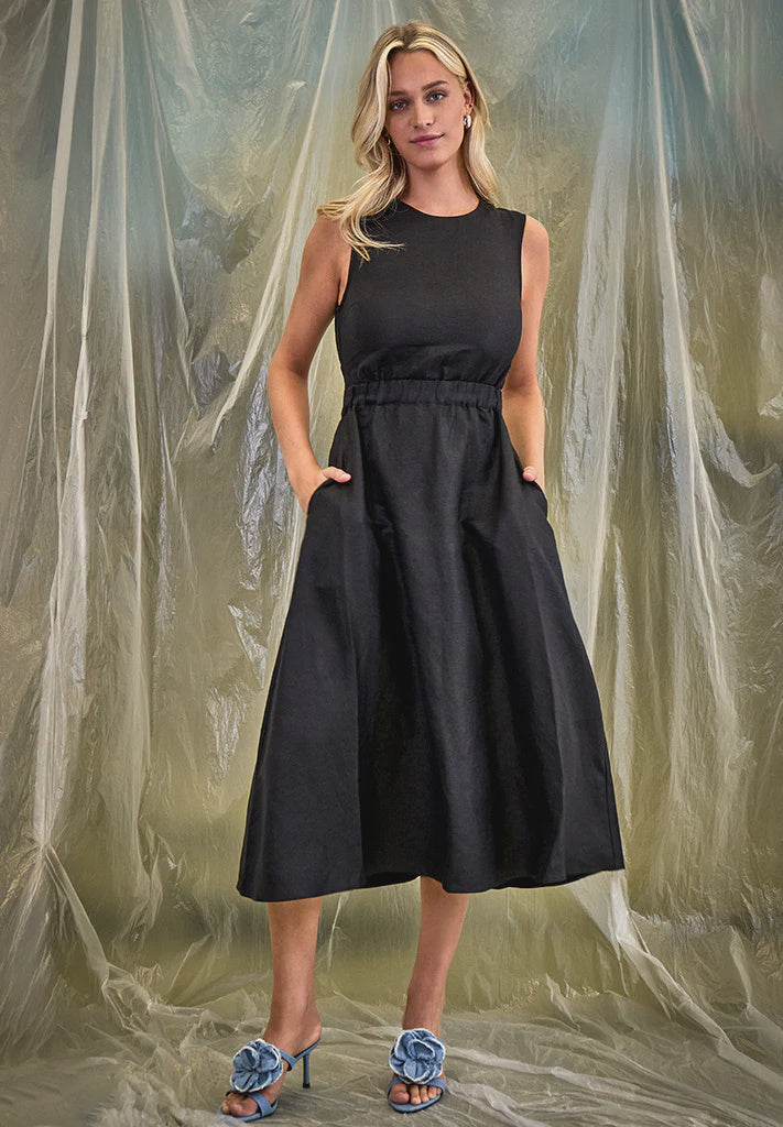 Minus Sabbi Midi Linen Dress - Black Lulu&M Minus Sabbi Midi Linen Dress - Black Lulu&M