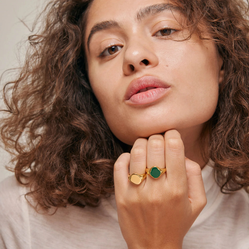 Enamel Copenhagen Luna Ring  - Petrol Green