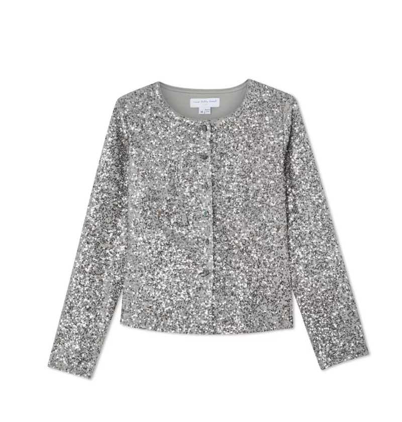 Never Fully Dressed Alexa Sequin Cardigan Silver Lulu M