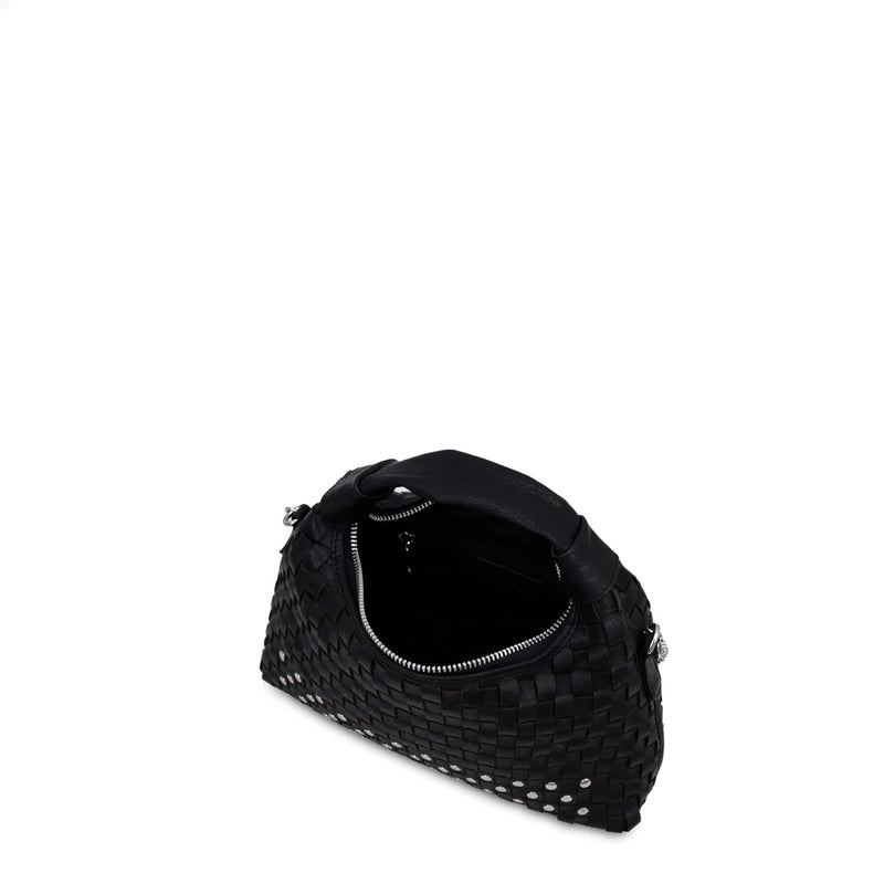 Black rivet leather purse outlet