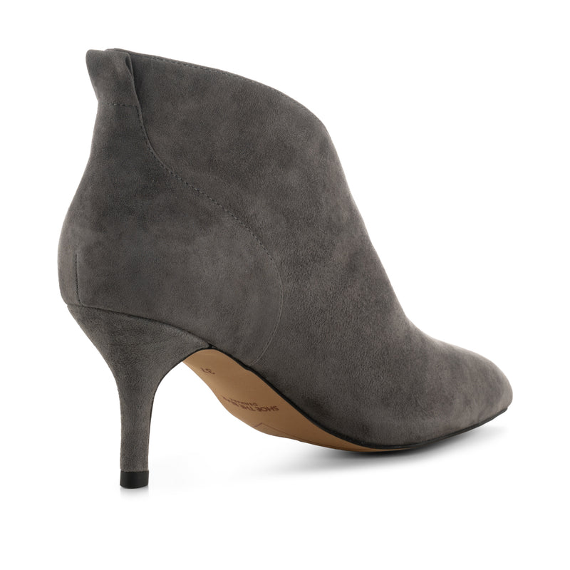 Grey suede cheap booties low heel
