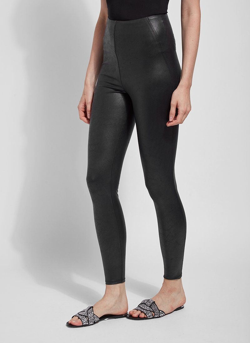 Lysse New York Foil Vegan Leather Leggings  - Black