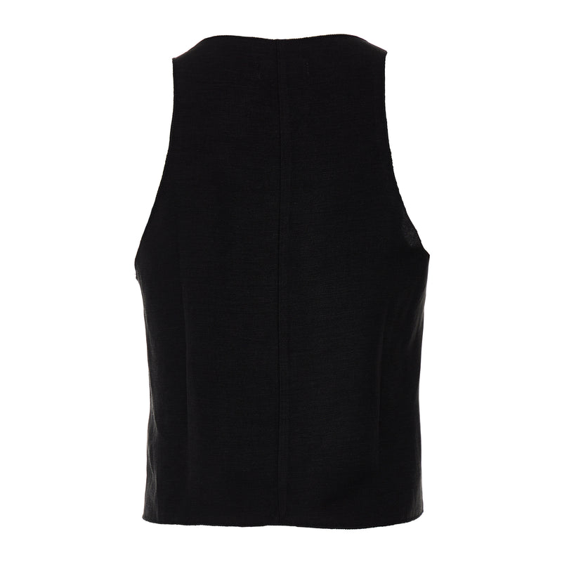 Devotion Twins Nama Linen Vest Top - Black