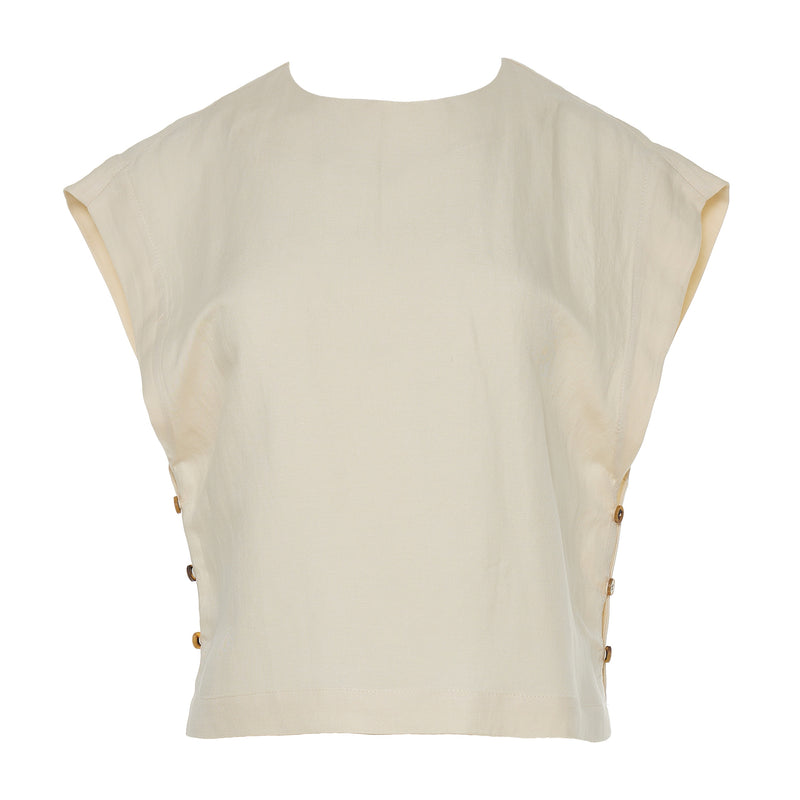 Devotion Twins Agapi Linen Blouse - Ecru