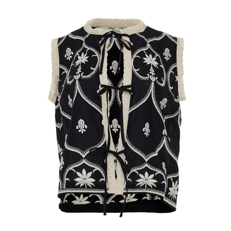Devotion Twins Canny Vest Shirt - Black/Off White