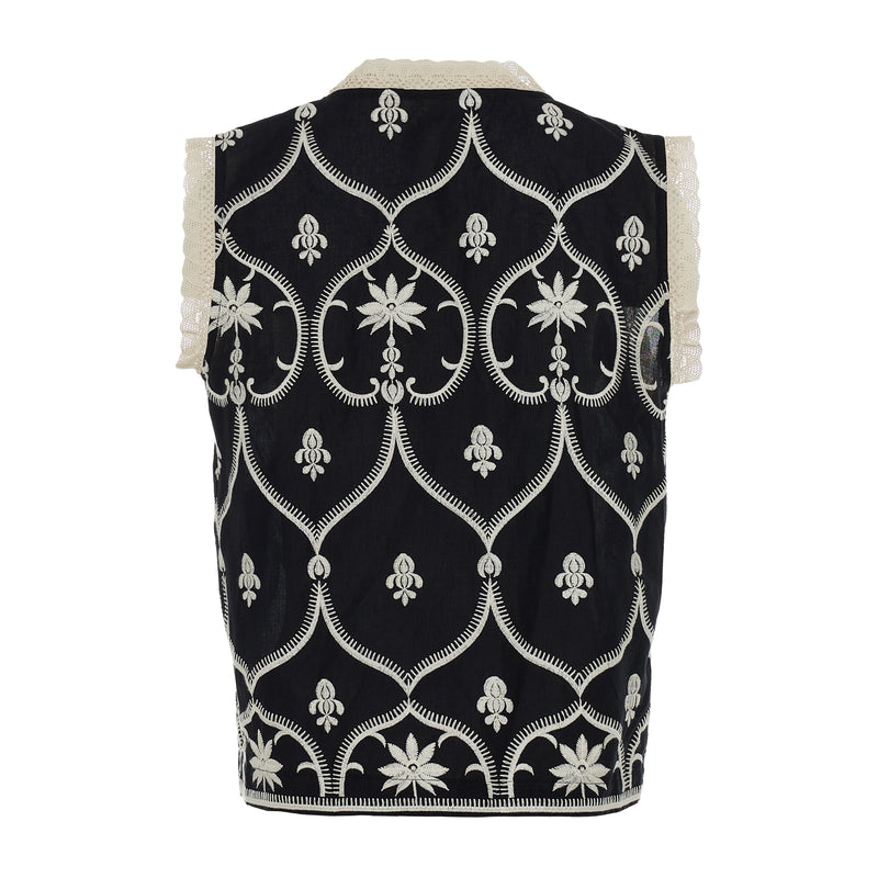 Devotion Twins Canny Vest Shirt - Black/Off White