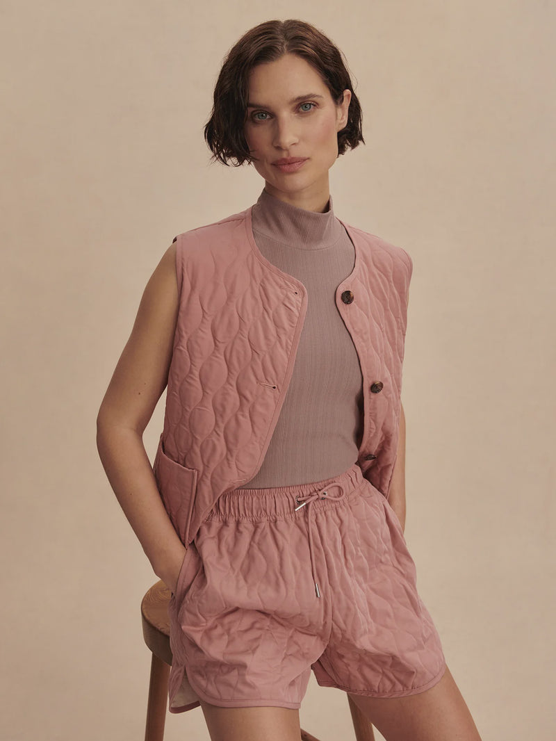Varley Karla Quilted Gilet - Ash Rose