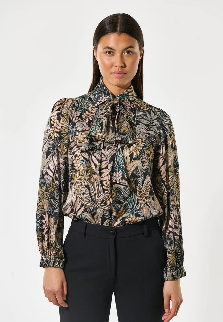 Dea Kudibal KIKIDEA Bow Blouse - Sencha Black