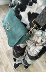 Sous Les Paves Mai Tai Green Suede Bag - Serpent