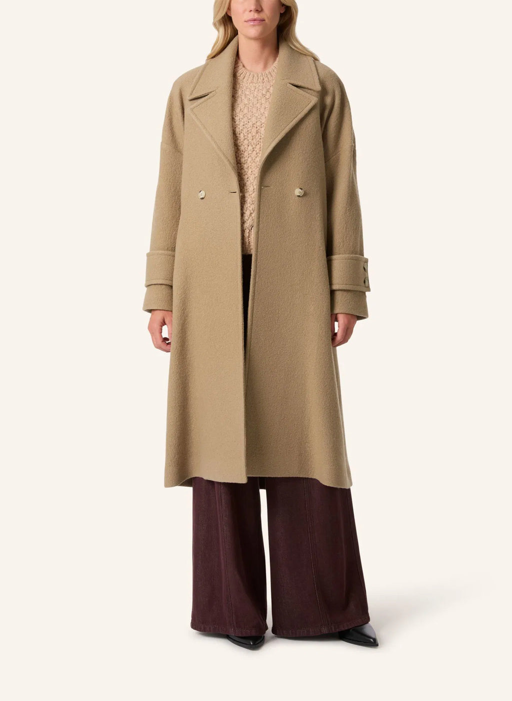 Malej Oversized Virgin Wool Coat - Camel