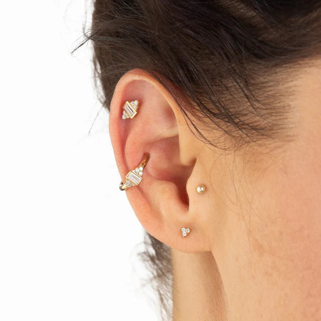 Scream Pretty Sparkling Trinity Stud Earrings - Gold