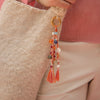 Mishky Trenza Bag Charm/Key Chain - Coral/Multi