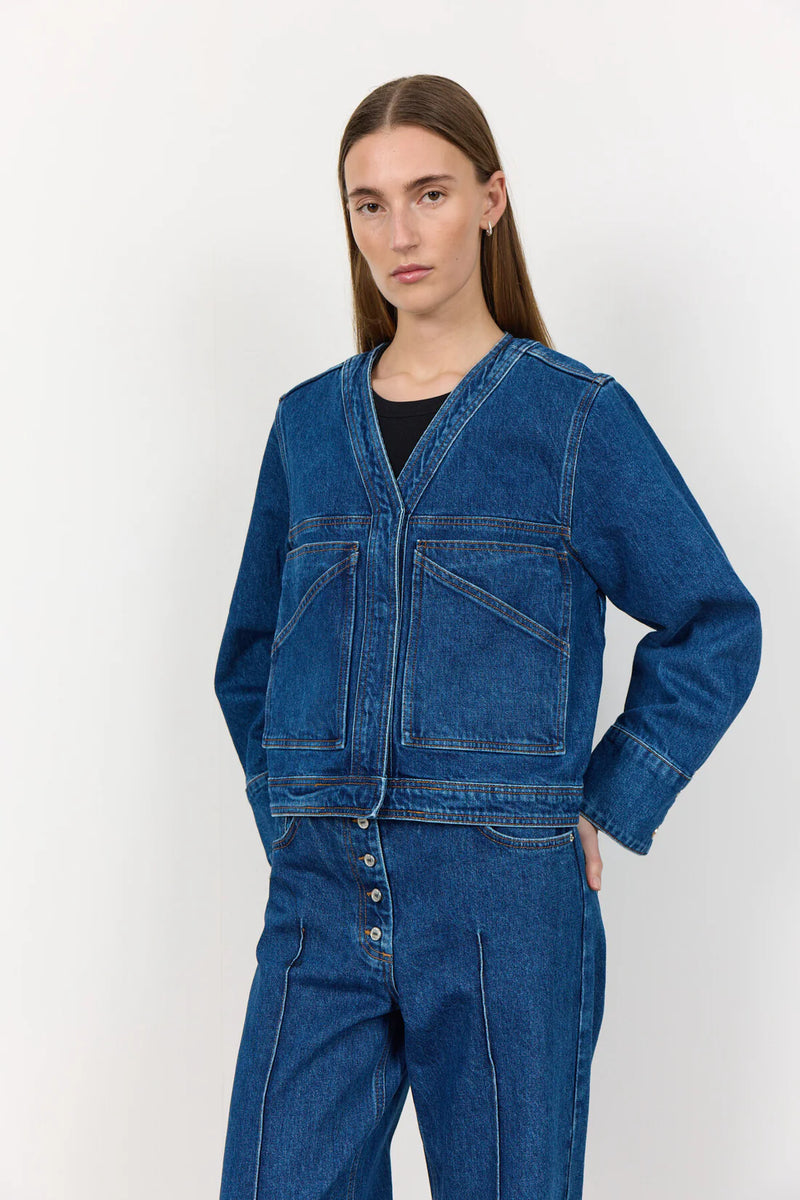Levete Room Kosa 7 Denim Jacket - Dark Blue