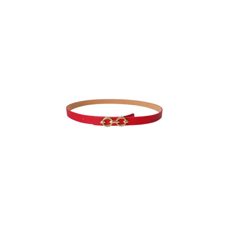 Black Colour Lotus Belt -  Red