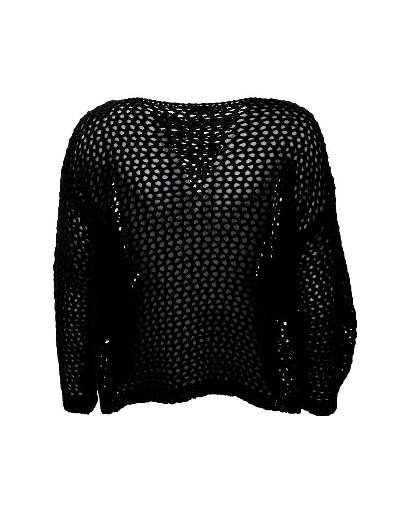 Black Colour Zelma Knitted Jumper - Black