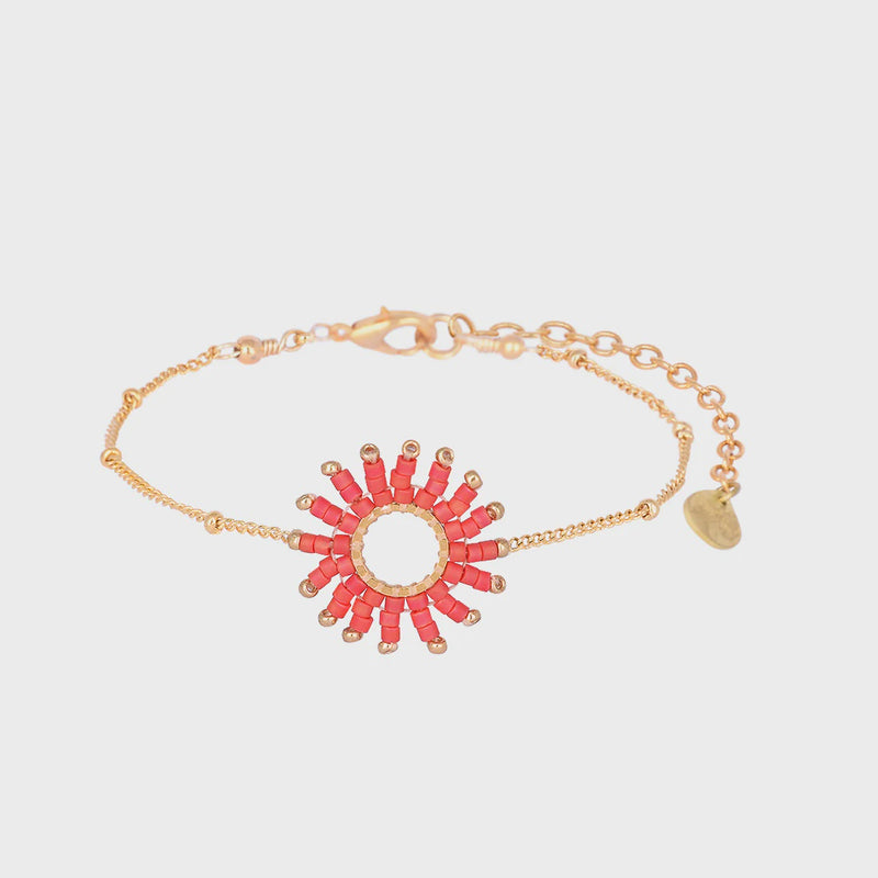 Mishky Fringe Sun Bracelet - Coral/Gold