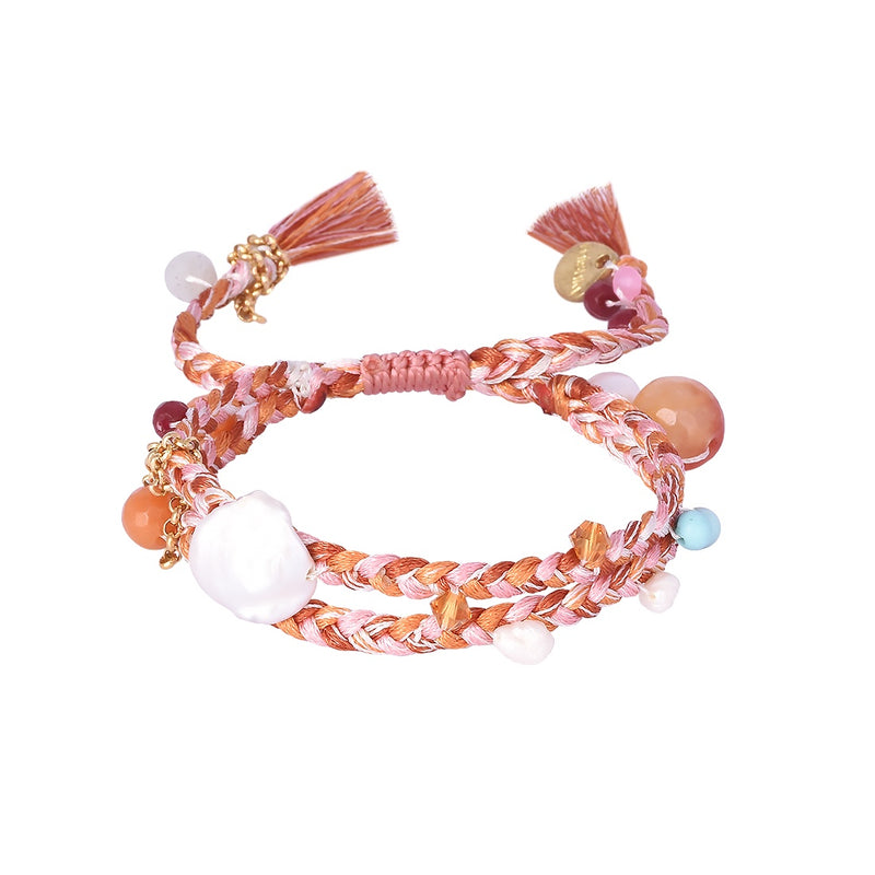 Mishky Trenza Bracelet - Coral/Multi