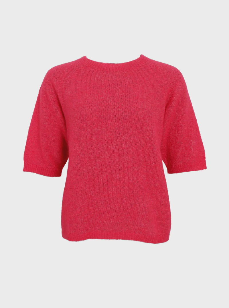 Black Colour Dell Knit Jumper - Berry Pink
