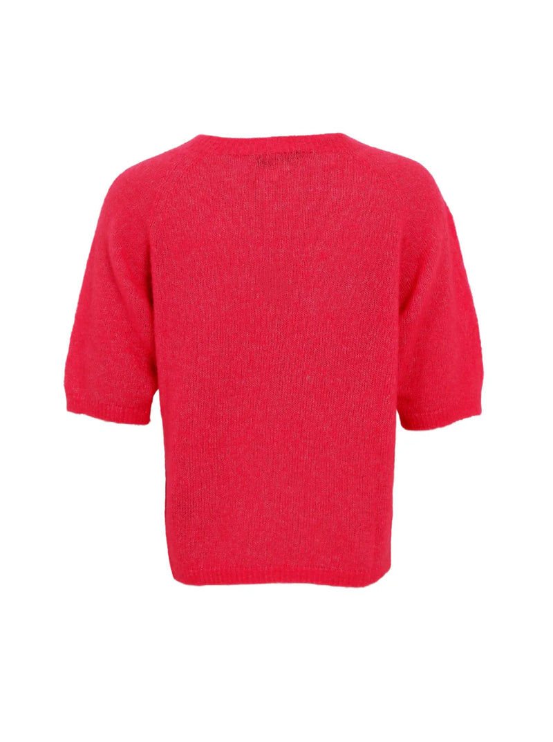 Black Colour Dell Knit Jumper - Berry Pink