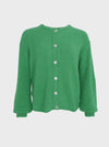 Black Colour Bella Knit Cardigan - Green