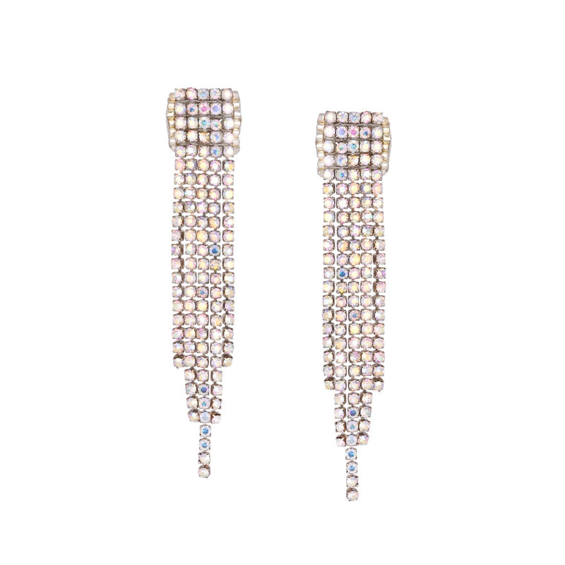 Mishky Glitter Cascade Drop Earrings - Crystal