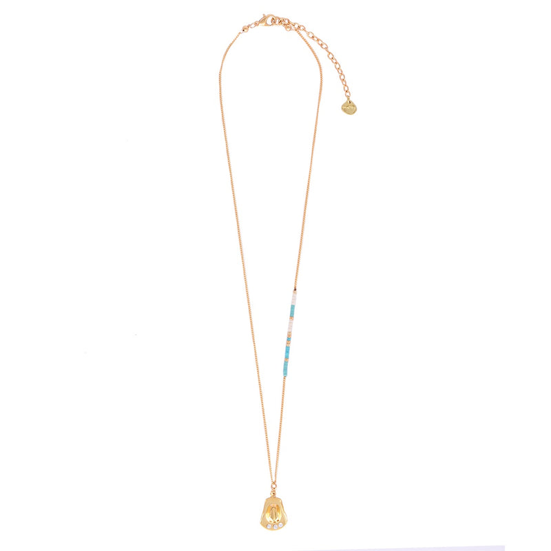 Mishky Cowgirl Hat Necklace - Gold / Turquoise