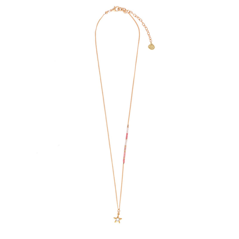 Mishky Cowgirl Star Necklace - Gold / Coral Pink