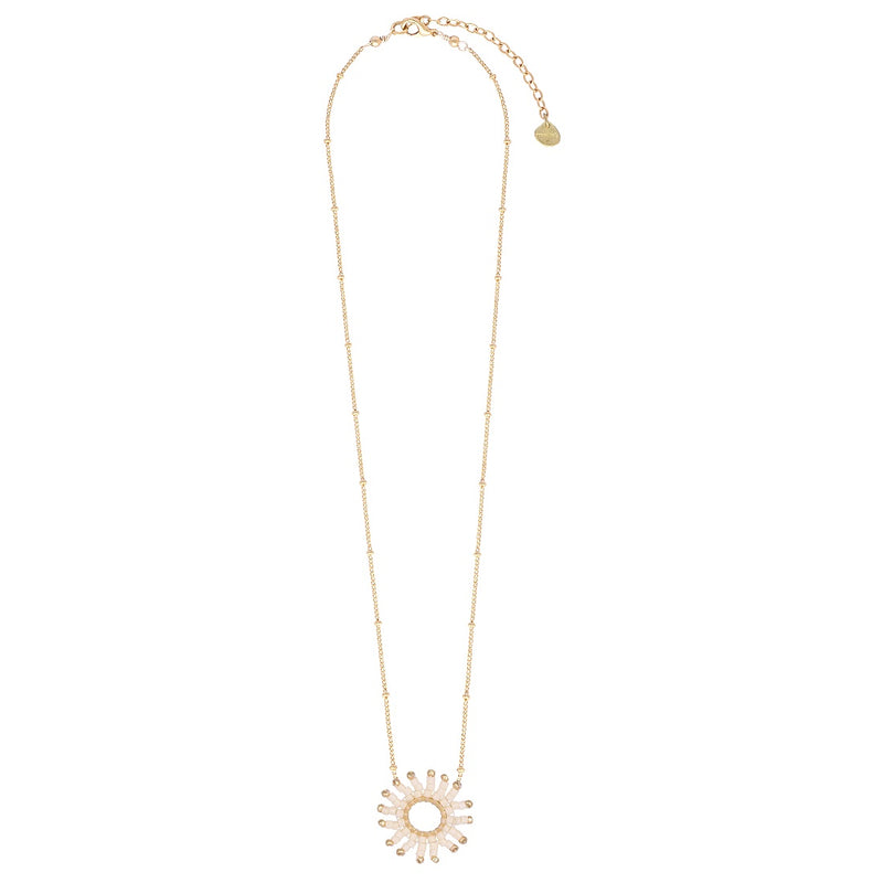Mishky Fringe Sun Small Necklace - Ivory/Gold