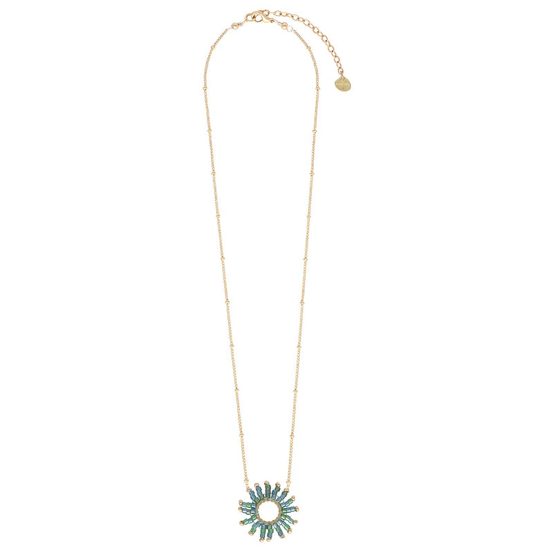 Mishky Fringe Sun Small Necklace - Turquoise/Gold