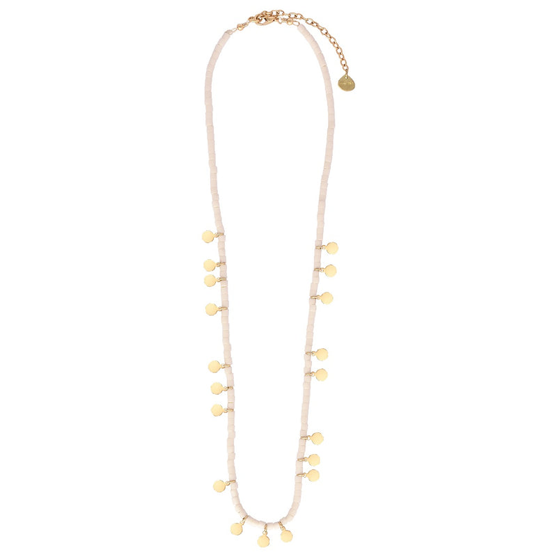 Mishky Mini Coins Necklace - Ivory/Gold