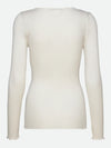 Rosemunde Babette  LS U-Neck Lace T-Shirt - Ivory