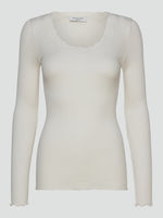Rosemunde Babette  LS U-Neck Lace T-Shirt - Ivory