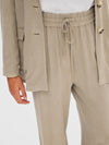 Selected Femme Viva-Gulia Linen Trousers - Greige