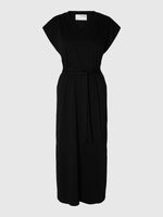 Selected Femme Essential V Neck Ankle Dress - Black