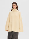 Selected Femme Mary Oversized Knit Roll Neck - Birch