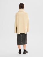 Selected Femme Mary Oversized Knit Roll Neck - Birch