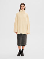 Selected Femme Mary Oversized Knit Roll Neck - Birch