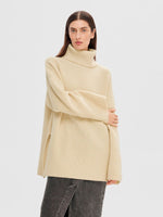 Selected Femme Mary Oversized Knit Roll Neck - Birch