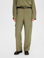 Selected Femme Emberly Tapered Cargo Trousers - Dusky Green