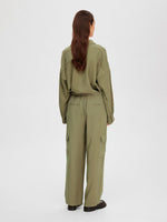 Selected Femme Emberly Tapered Cargo Trousers - Dusky Green