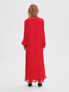 Selected Femme Darcie Pleated Maxi Dress - Ski Patrol Red