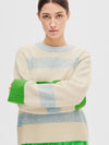 Selected Femme Lipka Knit Striped Pullover - Birch
