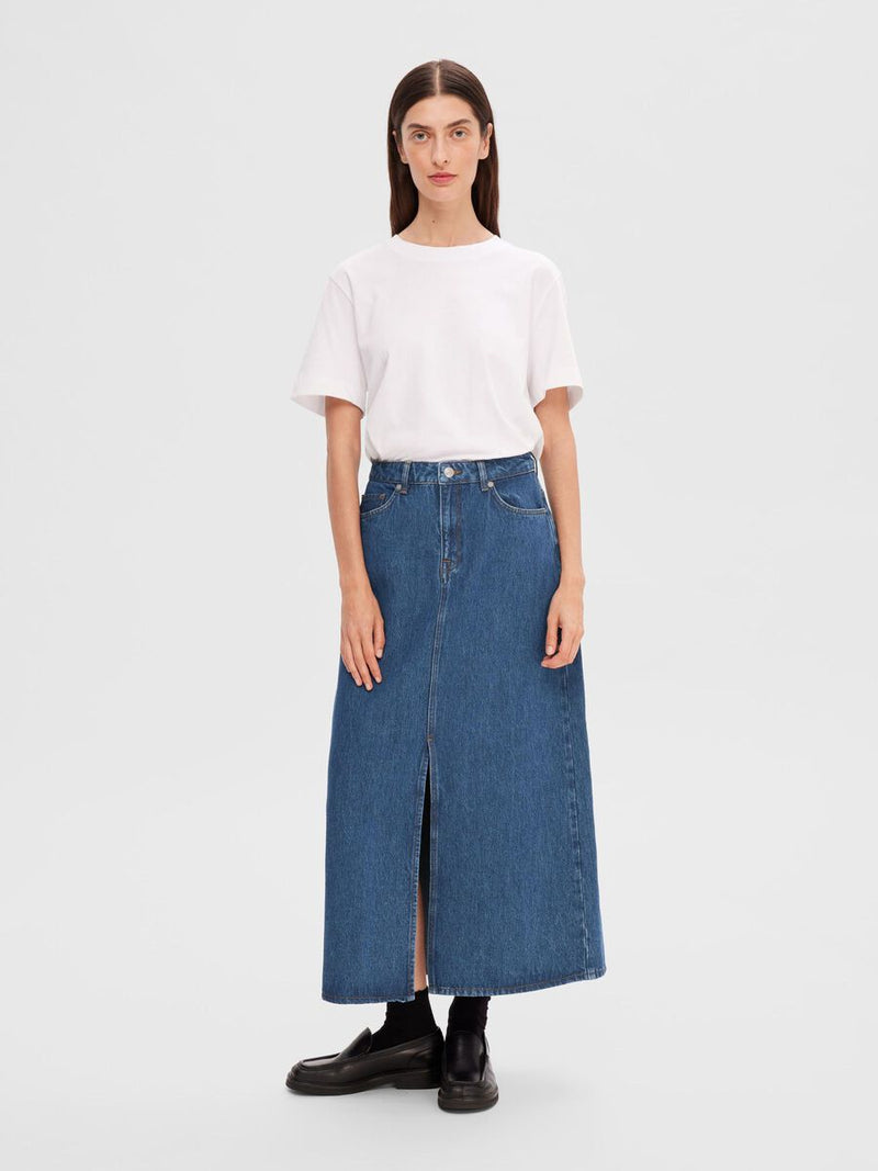 Selected Femme Esther Denim Midi Skirt