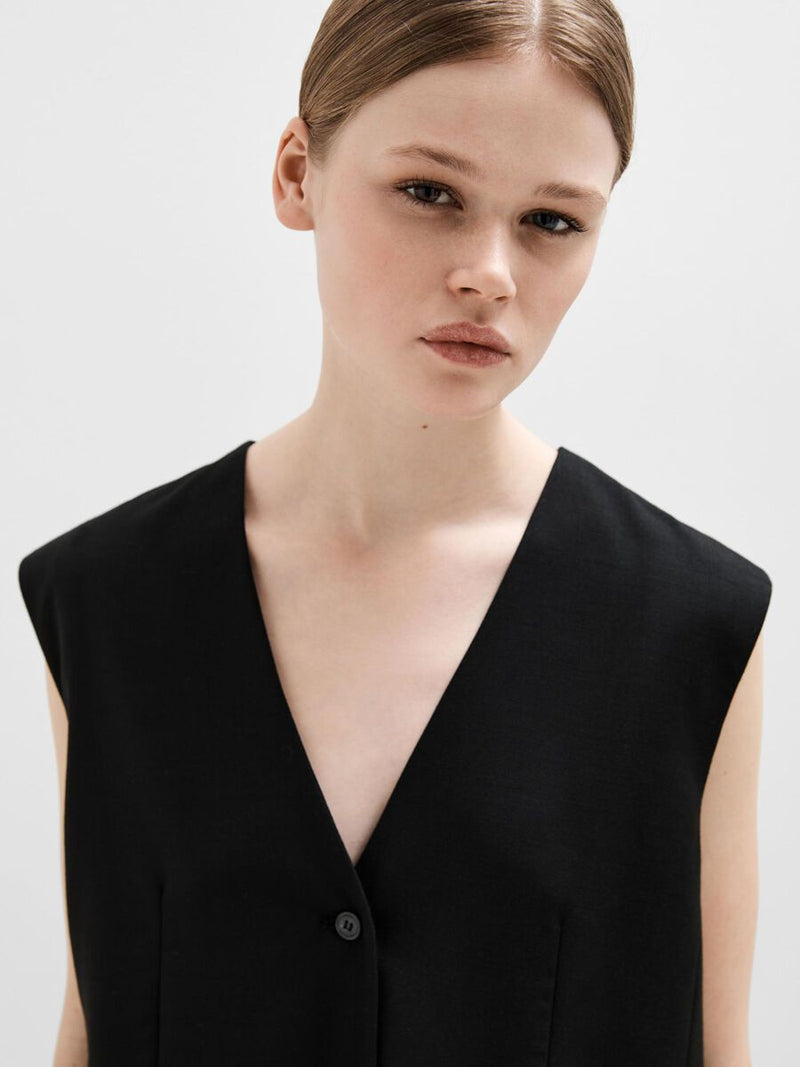 Selected Femme Mika Oversized Waistcoat - Black