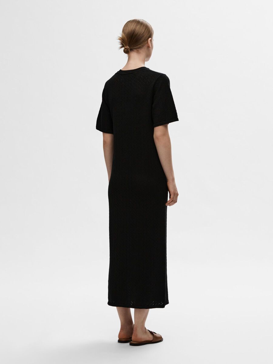Selected Femme Helena Knitted Midi Dress - Black