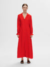 Selected Femme Lyra Maxi Shirt Dress - Flame Scarlet