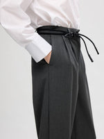 Selected Femme Piya High Waisted Barrel Pant - Dark Grey