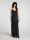 Selected Femme Alena Satin Lace Slip Dress - Black